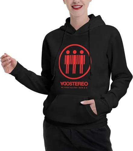 Vista 4 de furno Soda Stereo Hoodie Womens Fall Fashion Tops Winter Drawstring Pullover Comfy Clothes Black