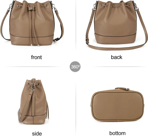 Vista 3 de AFKOMST Bolsos y monederos para mujer con cordón y bolsos de hombro con 2 correas desmontables