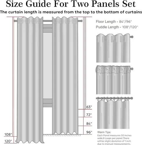 Vista 7 de zeerobee - Cortinas blackout, 100% opacas, 2 paneles, aislamiento térmico, pestañas traseras, bolsillo para cortinero, para sala de estar
