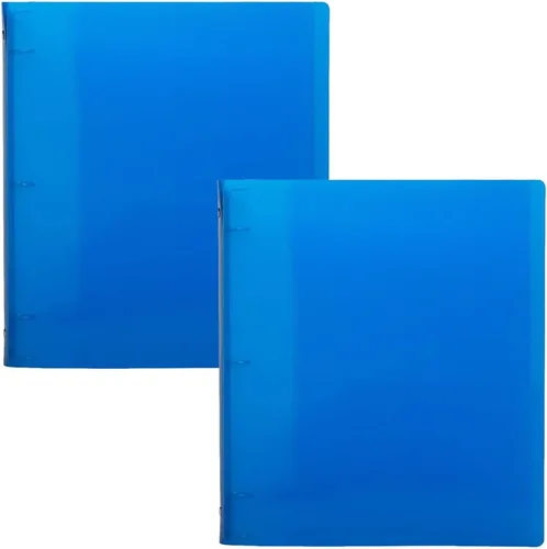 Vista 34 de JAM PAPER Carpeta de plástico de 1 pulgada, carpeta blanca de 3 anillas, se vende individualmente Blanco