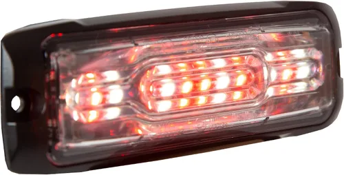 Vista 3 de Buyers Products 8890307 Luz estroboscópica LED ultra fina de 5 pulgadas, de doble color, rojo/transparente, 12 LED, carcasa de aluminio, luz