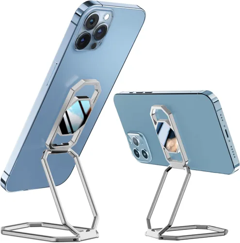 Vista 10 de A-LuGei Soporte de anillo de teléfono plegable y ajustable, agarres adhesivos para teléfono celular, soporte de patada para teléfono para Negro