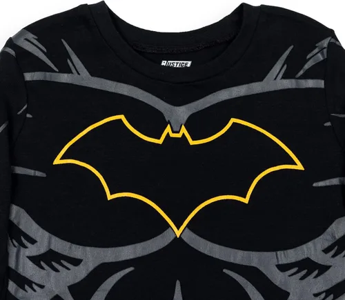 Vista 7 de DC Comics Justice League Robin - Conjunto de pijama para cosplay, camisa y pantalones, para niños pequeños y grandes