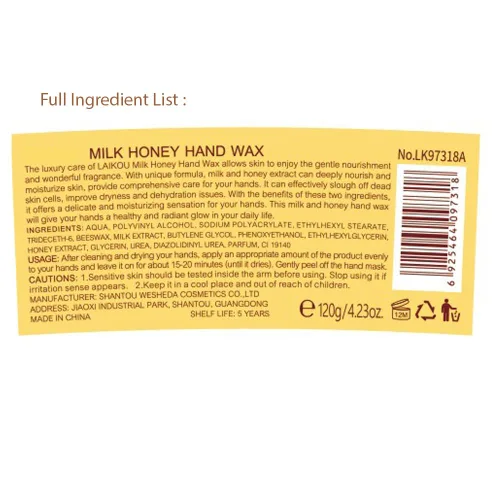 Vista 5 de 1 cera de manos con miel de leche, cera hidratante nutritiva suave para manos, elimina la piel muerta y suaviza la piel de las manos, 4.23 onzas