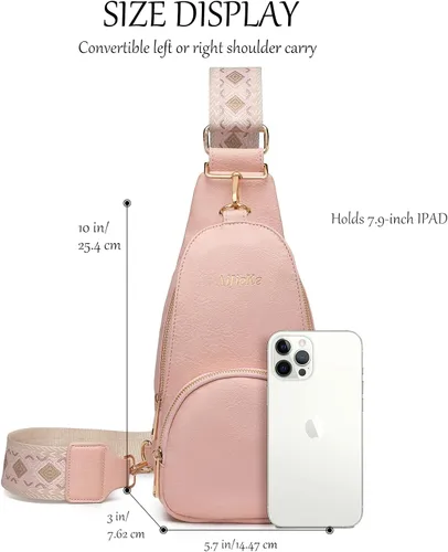 Vista 3 de Bolso bandolera para mujer, bolso cruzado para mujer, mochila de trabajo, bolso, riñonera de viaje, bolsa de pecho para mujer