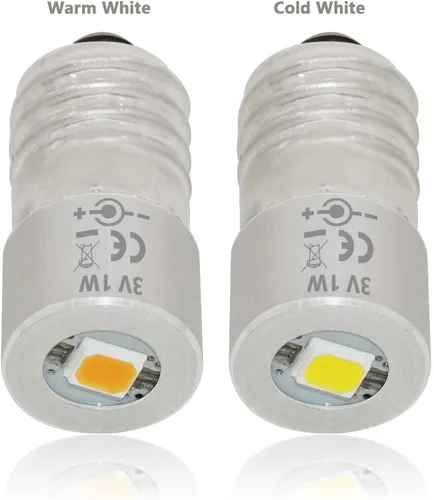 Vista 2 de DERA Bombillas LED de repuesto para linterna LED con base E10, pieza de repuesto de 1 W 3 V para 3 4 5 6 celdas D/C para mini lámpara de faros