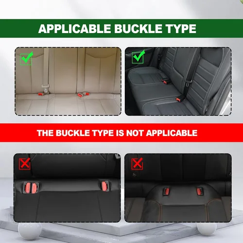 Vista 5 de 2 piezas de protector de hebilla de cinturón de seguridad negro, fácil acceso a las hebillas de los asientos traseros, accesorios de automóvil
