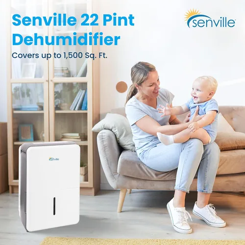 Vista 2 de Senville Deshumidificador de 20 pintas, certificado Energy Star, filtro lavable, ideal para sótanos, dormitorio, sala de estar, Energy Star, filtro