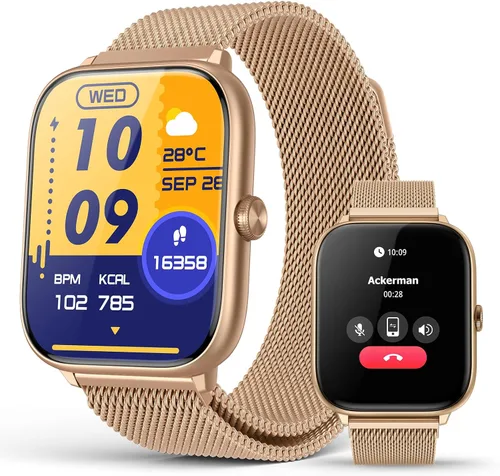 Vista 8 de EarlySincere Smart Watch for Men Women, 1.72" Retina HD Answer/Make Call Black