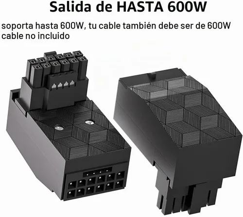 Vista 3 de 12VHPWR Adaptador de 90 grados: Conector de alimentación GPU de 16 pines 600W Pcie5.0 Adaptador de corriente de ángulo recto para tarjeta gráfica