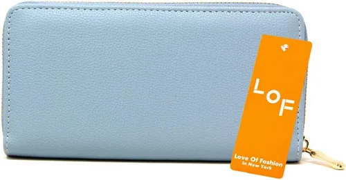 Vista 5 de Me Plus Cartera larga de piel sintética de color sólido para mujer, con cierre de cremallera, ranuras para tarjetas, monedero con cremallera