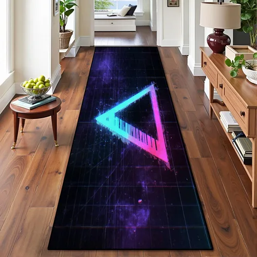 Vista 13 de Alfombra de corredor lavable de 2 x 6 pulgadas, diseño de arcade, diseño de barco espacial a la puesta de sol, retro, de los años 80, de ciencia