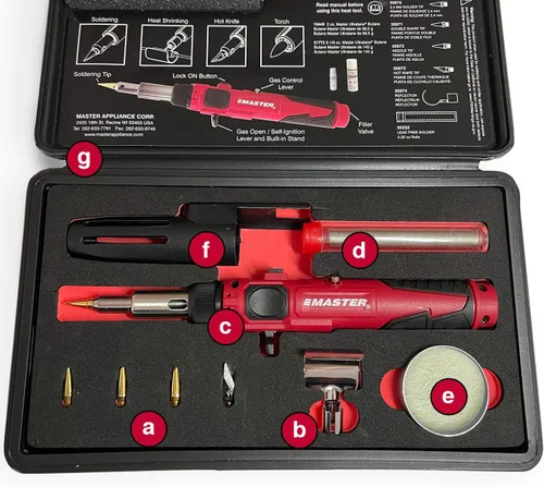 Vista 7 de Master Appliance PI-20SiK Kit profesional de soldadura de butano inalámbrico [estación de soldadura portátil y herramienta de calor] - Autoencendido
