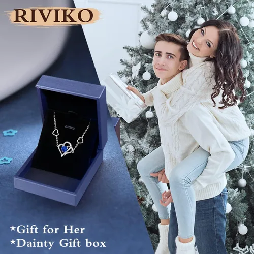 Vista 6 de RIVIKO Pulsera con dije de corazón de amor para mujer, plata de ley 925 con circonitas de piedra natal, eslabones ajustables para madre, esposa