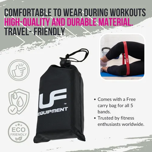 Vista 4 de Urban Fitness - Bandas de resistencia de 10 pies para gimnasio, juego de 5