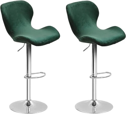 Vista 13 de Paquete de 2 fundas para sillas de bar de altura de mostrador, fundas giratorias de terciopelo para taburetes de bar, fundas elásticas para sillas