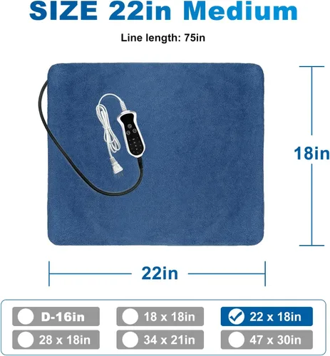 Vista 2 de Almohadilla térmica para mascotas para perro, 9 ajustes de tiempo y tubo protector de metal, añade calentamiento de cuerda de alambre, viene