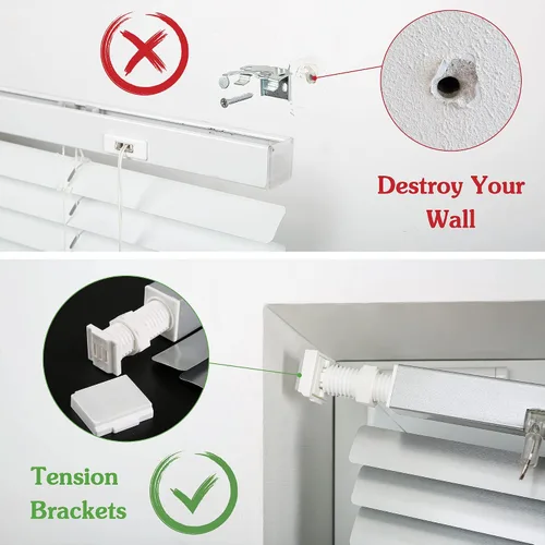 Vista 2 de LazBlinds Mini Persianas de Aluminio de 1", Sin Herramientas-Sin Taladro, Persianas Sin Cordón para Ventanas Interiores, Persianas Horizontales