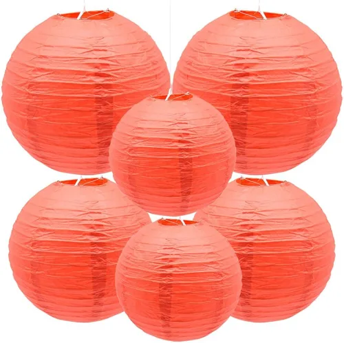 Vista 10 de 6 faroles de papel decorativos redondos colgantes para fiestas, aulas, bodas, Halloween, Navidad, decoración del hogar