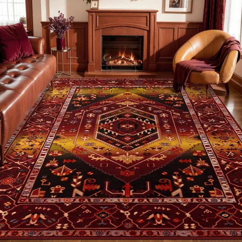 Vista 350 de SERISSA - Tapetes florales vintage, antideslizante, lavable, pequeño, ultrasuave, bohemio, de pelo bajo, para entrada, interiores, habitación