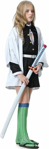 Vista 5 de Antsoldier Mitsuri Muichirou - Disfraz de cosplay para niños con peluca, disfraz de anime cosplay, kimono, uniforme de Navidad para niños y adultos
