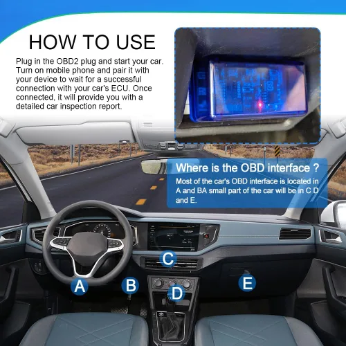 Vista 7 de ELM327 OBDII - Escáner de diagnóstico automático para automóvil, herramienta de diagnóstico OBD2, herramienta de escaneo Bluetooth automotriz