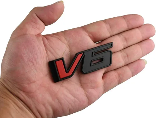 Vista 6 de CDD 2 calcomanías 3D de repuesto para placa de identificación de automóvil V6 para Canyon Colorado 17-21 (negro rojo)