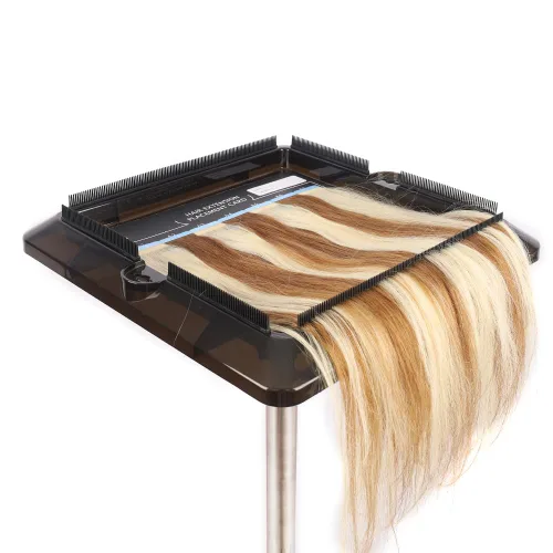 Vista 6 de Cinta en el kit de herramientas de extensión de cabello, tarjeta de papel, tablero de colocación de extensión de cabello, rollo de 3 yardas, cintas