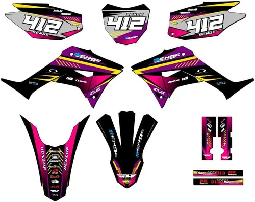 Vista 15 de Kit de base gráfica CRF 250 F Surge Black Senge 2019-2025 compatible con Honda