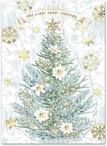 Vista 12 de Punch Studio Child Medallion - Tarjetas navideñas dimensionales en caja con 12 tarjetas y sobres adornados (44696)