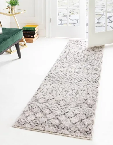Vista 13 de Unique Loom Eco Trellis Collection - Alfombra de área, nativa (rectangular 2 pies 0 pulgadas x 3 pies 0 pulgadas, gris carbón/azul claro)