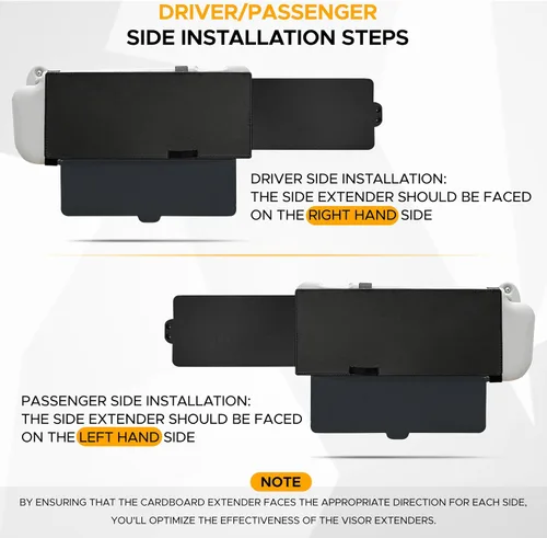 Vista 3 de EcoNour - Extensor de visera de coche mejorado con bloqueador solar Extensión de visera de parabrisas polarizada antirreflejos ofrece protección