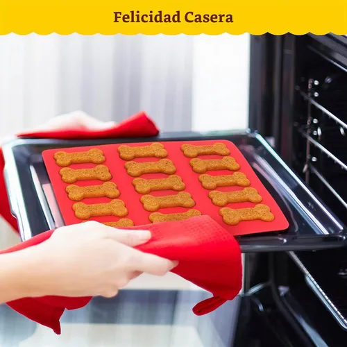Vista 6 de BoneItUp Kit para hacer golosinas para perros, todo en uno, juego de galletas de bricolaje con 3 moldes de silicona reutilizables para perros, 3