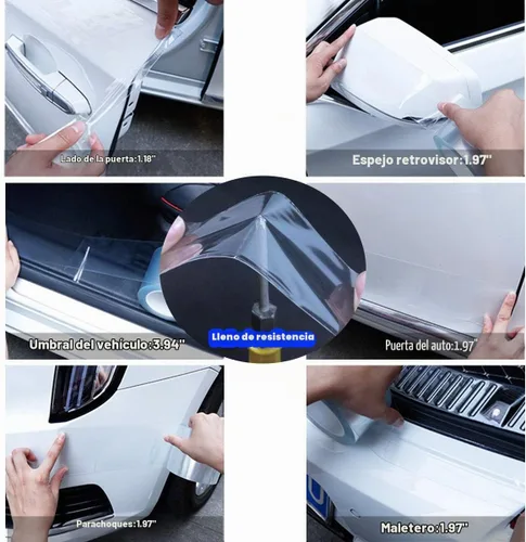 Vista 3 de ToLanbbt Protector Invisible para Borde de Puerta de Automóvil, Protectores de Umbral de Puerta Automotriz Anti-Rayones, Cinta Adhesiva Impermeable
