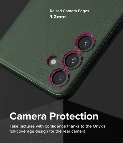 Vista 5 de Ringke Onyx - Funda compatible con Galaxy S24 [verde oscuro] + marco de lente de cámara de vidrio compatible con Galaxy S24 [negro]