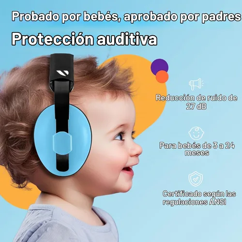Vista 2 de Vanderfields Protección de oídos para bebés y niños pequeños - Orejeras para bebés con protección contra el ruido infantil - 21dB NRR - Edad 3 meses