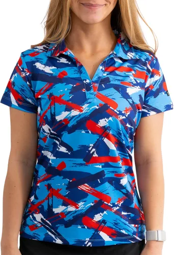 Vista 36 de YATTA GOLF Polo de golf prémium para mujer, ligero, de secado rápido, resistente a las arrugas y absorbe la humedad Aloha Sunrise