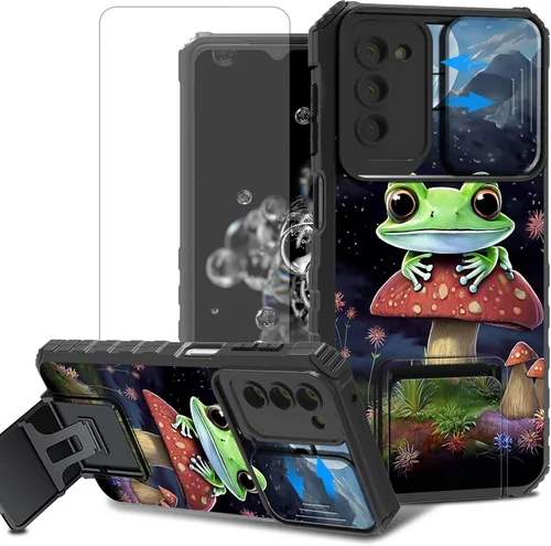 Vista 53 de Funda para teléfono Samsung Galaxy A15 5G con protector de pantalla con cubierta deslizante para cámara y soporte de doble capa híbrida resistente a
