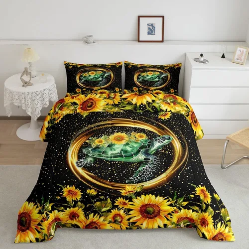 Vista 41 de Feelyou Juego de ropa de cama de sirena suave para niños y niñas, juego de edredón de escamas de peces oceánicos, tamaño individual, edredón