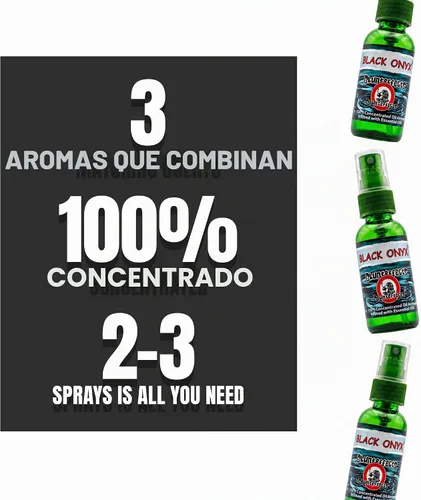 Vista 4 de Blunteffects Ambientador concentrado en espray 1 oz, ónix negro, paquete