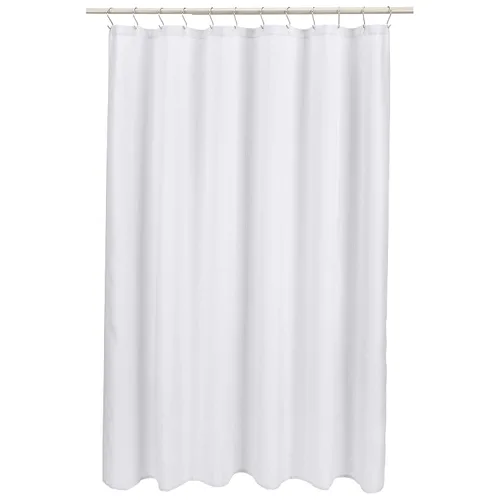 Vista 9 de Amazon Basics Cortina de ducha ligera súper suave y de fácil cuidado con textura de gofre, 72 x 72 pulgadas, color blanco (paquete de 8)