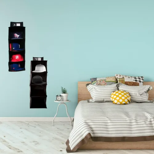 Vista 2 de Homie Gear - Organizador para colgar en la pared, 4 estantes de almacenamiento, sistema de almacenamiento de organización de armarios para gorras