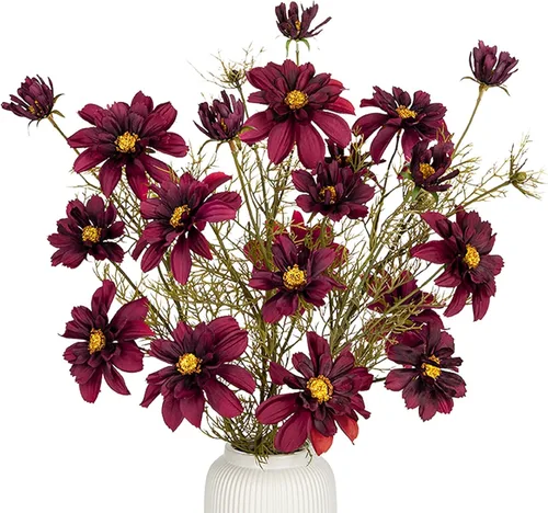 Vista 11 de GnFlus 3 piezas de ramas artificiales de algodón falsas para decoración de primavera y otoño en interiores estilo boho, flores artificiales de tallo