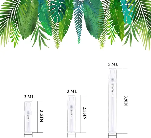 Vista 3 de Mini botellas de aerosol, 70 unidades de 0.2 fl oz, de plástico transparente, recipientes vacíos de muestra, perfume de niebla fina, botella