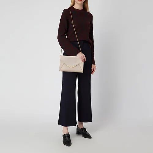 Vista 7 de Dexmay - Bolso de mano tipo sobre para mujer, tamaño mediano, de piel saffiano, plegable