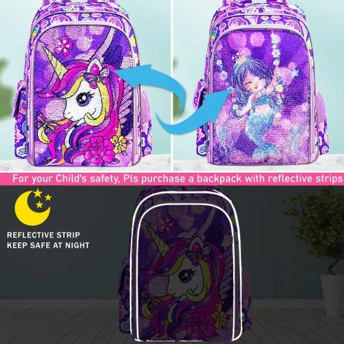 Vista 3 de ZLYERT Mochila para niñas y niños, mochila de dinosaurio y unicornio para estudiantes de preescolar primaria, mochilas para niños de 16 pulgadas