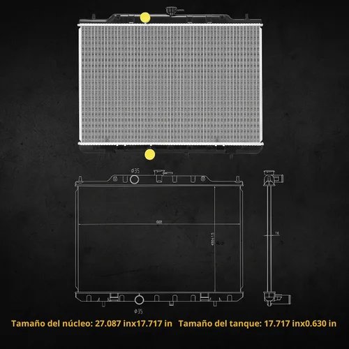 Vista 5 de DWVO Radiador compatible con 2008 2009 2010 2011 2012 2013 Rogue 2014 2015 Rogue Select 2.5L L4