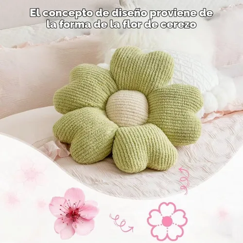 Vista 6 de Sioloc Almohada Decorativa de Flores, Lindo Cojín de Asiento de Suelo con Margaritas, Almohadas Decorativas Divertidas y Estéticas para Cama Sofá