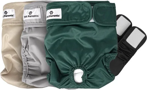 Vista 15 de [Usado] Pet Parents - Pañales lavables para perros (3 unidades), pañales duraderos y de alta calidad para machos y hembras