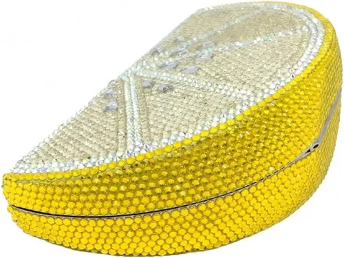 Vista 3 de Bolso de mano con diamantes de imitación brillantes para mujer, con bonito diseño de frutas, para banquetes de graduación, bolso de hombro